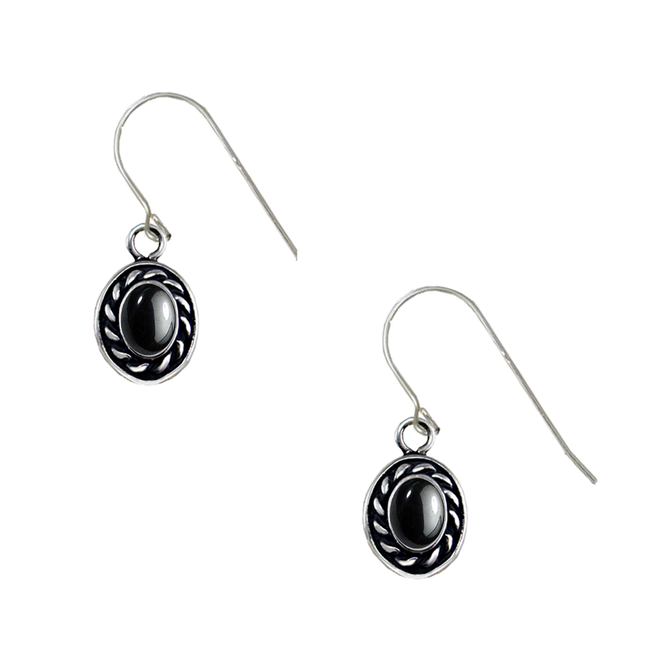 Sterling Silver Little Hematite Gemstone Drop Dangle Earrings